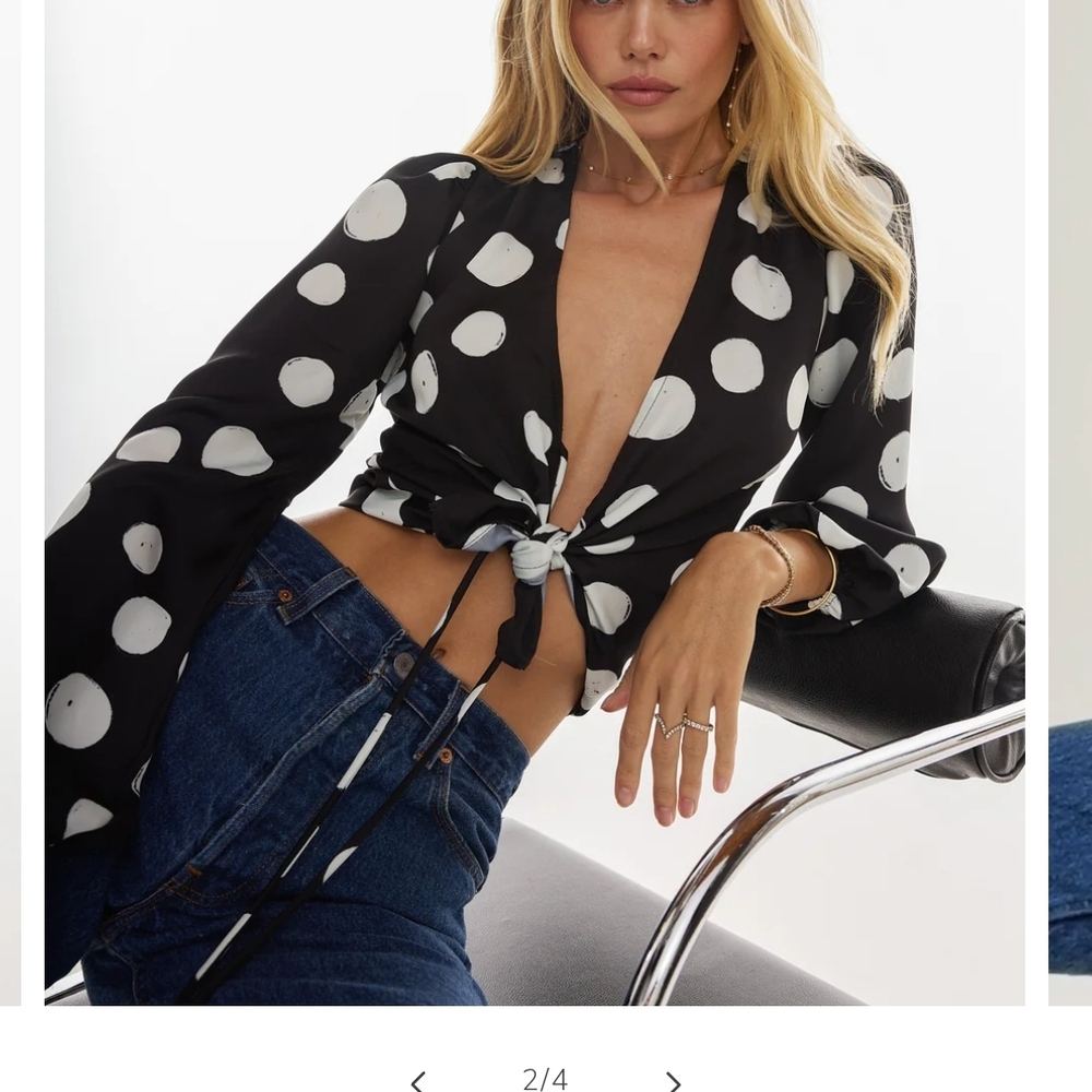 RESA Black and White Dot Blouse